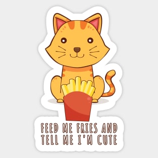 Cat Fries Sticker